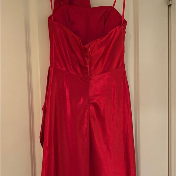 Cinderella Strapless Red Bridesmaid Prom Gown - Picture 10 of 10